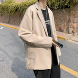 WIAOFELLAS  -  Men Blazers Daily Simple Commuting Style Solid Aesthetic Trendy Comfortable Japanese Basic Chic Outwear Spring Autumn Handsome