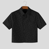 WIAOFELLAS  -  Men Shirt Flower Printing Lapel Short Sleeve Loose Casual Crop Tops Men Streetwear Summer Korean Style Fashion Shirts