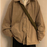 WIAOFELLAS  -  American Retro Corduroy Jackets Men's High Street Loose Casual Personality Niche Jacket Men Tops Overcoat Male Clothes