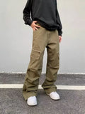 Wiaofellas  -  Cyber Y2K Streetwear Green Baggy Cargo Jeans Pants For Men Clothes Zipper Straight Wide Leg Women Long Trousers Ropa Hombre