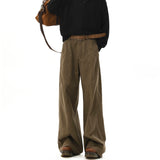 WIAOFELLAS  -  American Style Vintage Wide Leg Cargo Pants Men's Baggy Fashion High Street Overalls Coffee Streetwear Male Mopping Trousers