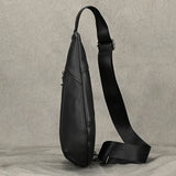 WIAOFELLAS  -  Soft Cow Leather Men's Chest Bag Genuine Leather Men's Chest Pack Small Crossbody Sling Bag Anti Theft Chest Bag Men Coffee