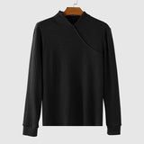 WIAOFELLAS  -  Men Sweater Solid Color V Neck Long Sleeve Knitted Male Pullovers Streetwear Spring Autumn Fashion Casual Sweaters S-5XL