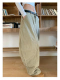WIAOFELLAS  -  Retro Straight Leg Casual Pants High Street Wide Leg Men's Style Spring Autumn Design Loose American Green Trousers for Men And