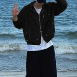 WIAOFELLAS  -  Men Hoodies Solid Color Zipper Hooded Long Sleeve Casual Male Sweatshirts Streetwear Spring 2026 Fashion Outerwear Men