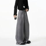 WIAOFELLAS  -  Grey Black Suit Pants Men Oversized Society Mens Dress Pants Korean Casual Loose Wide Leg Pants Mens Office Formal Trousers