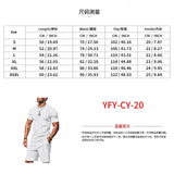 Wiaofellas  -  Men's Waffle Knit 2 Piece Outfits Casual Short Sleeve T Shirt and Shorts Set