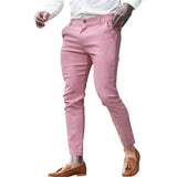 Wiaofellas  -  Men's Twill Cotton Stretch Fashion Youth Street Slim Pencil Skinny Pants