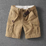 WIAOFELLAS  -  Summer Fashion Retro Workwear Cotton Shorts For Men Heavy Water Wash Multi Pocket Pants Loose Straight Leg Trendy Man Short