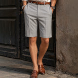 Wiaofellas  -  Mens Summer Thin Straight Leg Suit Shorts Business Casual 5 Inch Formal Shorts