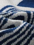 WIAOFELLAS  -  New Popular Street Ripped Abstract Starry Sky Pattern Pullover Ripped Sweater Casual Round Neck Knitted Men's Pullover