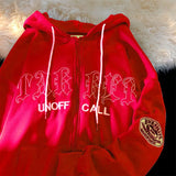 WIAOFELLAS  -  Zip-up Hoodies Men Baggy Letter Design Casual Vintage Hooded Coat Korean Fashion Streetwear Personality Cozy Handsome Harajuku