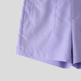 Wiaofellas  -  Men's Sets Solid Lapel Sleeveless Crop Shirt Shorts Two Piece Sets Streetwear Men Matching Sets Stylish Tracksuits