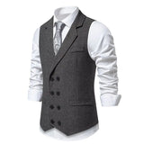 WIAOFELLAS  -  Men's Vest Retro Double-breasted Vest Vest Same Style Suit Casual Loose Versatile Vest