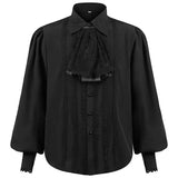 Wiaofellas  -  Men Dress Shirts Long Sleeve Vampire Renaissance Steampunk Gothic Ruffled Vintage Medieval Shirts Men Clothing Chemise Male