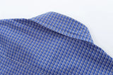Wiaofellas  -  Japanese Style Casual Embroidered Plaid Short Sleeve Shirt Men's Loose Fit Tie Included Cotton Summer Shirt for Couples
