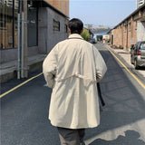 Wiaofellas  -  Autumn Trench Coat Men Warm Oversized Casual Long Coat Men Streetwear Korean Loose Thick Windbreaker Jacket Mens Overcoat M-2XL