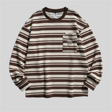 WIAOFELLAS  -  Spring Men's T-shirt Retro Striped Casual Tshirt Hip Hop Long Sleeve T-shirt Men Streetwear Harajuku Tees Top Oversized T-shirts