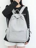 WIAOFELLAS  -  Large-capacity solid color backpack Korean school bag male student backpack