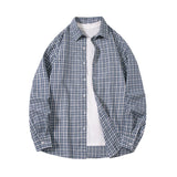 Wiaofellas  -  Men's Cotton Plaid Shirts Autumn Single Breaste Smart Casual Work Shirt Long Sleeved Tops Spring Summer Workwear Shirts Men Tops