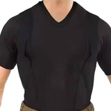 Wiaofellas  -  Men Short Sleeve Top High Elasticity V Neck Men's Summer Sports T-shirt with Quick Dry Sweat Absorption for Jogging Fitness Soft