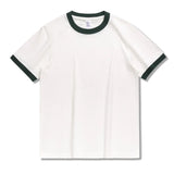 WIAOFELLAS  -  270G Cotton Premium Summer Fashion Patchwork Men's T-shirt Chinese Trendy Couple Style Solid Simple Casual Basic Blank Tees Male