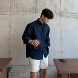 WIAOFELLAS  -  Large size men's long-sleeved shirt men's spring and summer Korean style high-end casual shirt design niche jacket