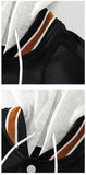 WIAOFELLAS  -  College Style Baseball Jacket Color Clash Hooded Jackets Embroidered Letters Design Men Outwear Loose Fit Sportswear