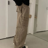 WIAOFELLAS  -  New Autumn and Winter Fashion Korean Version Patchwork Retro Workwear Wide Leg Loose and Versatile Handsome Youth Casual Pants