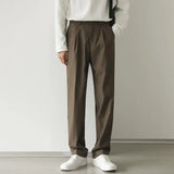Wiaofellas  -  New Casual Suit Pants Men's Net Version Straight Loose Trousers Trendy Brand