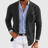 WIAOFELLAS  -  Autumn Fashion Knit Cardigan Men's Sweater Top Male Clothes Long Sleeve V-Neck Solid Weater Slim Fit Sweater Jacket Men's Coat