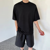 Wiaofellas  -  Men Clothing Summer Short Sleeve Double Round Collar T-shirt New Korean Fashion Tee Loose Streetwear Tops For Male