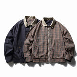 WIAOFELLAS  -  Autumn Both Sides Can Wear Jackets Men Streetwear Vintage Casual Loose Leather Collar Harrington Cargo Jacket Bomber Coat