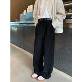 WIAOFELLAS  -  Black Suit Pants Men Oversized Fashion Society Mens Dress Pants Korean Loose Wide Leg Pants Mens Office Formal Trousers M-3XL