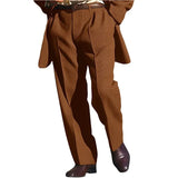 Wiaofellas  -  Men's Solid Color Simple Basic Casual Knitted Suit Trendy Business Daily Trousers Four Seasons New Fashion Male Clothes Pants
