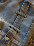 WIAOFELLAS  -  Denim Shorts for Men's Cargo Pants Large Pockets Casual Fashion Wide Short Pants Baggy Bermuda Jeans Male Jeans Pants B03