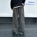 WIAOFELLAS  -  New Trendy Loose Straight Tube Ankola Red Washed Jeans