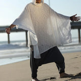 Wiaofellas  -  New Men's Hooded Casual Cover-Up Fashion Cape Trench Coat