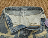 WIAOFELLAS  -  Ripped hole plankton handsome high street trend denim shorts men summer everything to do old washed pants five quarter pants