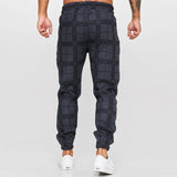 Wiaofellas  -  New Casual Mens Plaid Printed Pants Spring Autumn Fashion Drawstring Lace-up Pants Sports Fitness Men Running Jogging Pants