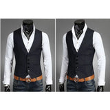 WIAOFELLAS  -  New Autumn and Winter Men's Korean Style Slim Vest Jacket Suit Vest Fashionable Casual Versatile Vest