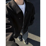 WIAOFELLAS  -  Spring Black Jacket Men Fashion Casual Apricot Jacket Men Streetwear Korean Loose Bomber Jacket Mens Short Coat M-3XL