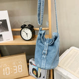 WIAOFELLAS  -  Denim messenger bag men's shoulder bag women's new design niche design fashion brand student mobile phone bag