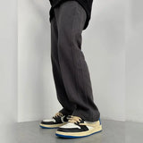 WIAOFELLAS  -  Autumn Winter KPOP Fashion Style Harajuku Trousers Men Loose All Match Straight Casual Chic Pants Vintage Pockets Male Clothes