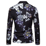 WIAOFELLAS  -  Mens Floral Print Blazer Jacket Men Korean Trend Streetwear Hip Hop Casual Suit Male Slim Fit Blazers Masculino Homme Coat