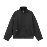 WIAOFELLAS  -  Simple Men's Jackets Stand Collar Solid Color Casual Pocket Coats Spring Loose Streetwear Male Tops New Stylish