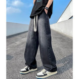 WIAOFELLAS  -  Loose Straight Men Jeans New Multi-pockets Jean Pants Casual Baggy Hip Hop Men's Women's Jeans Neutral Denim Trousers