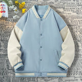 WIAOFELLAS  -  Man’s Varsity Baseball Jacket Retro Multi-coloured Bomber Jacket Preppy Style Streetwear Men Women Coat Loose Fit Outwear
