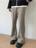 WIAOFELLAS  -  Men's Summer Fashion Business Casual Long Loose Flared Pants Suit Pants Male Elastic Straight Formal Suit Trousers A075