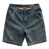 WIAOFELLAS  -  Men 2025 Summer Fashion Solid Color Pockets Jeans Shorts Men's Loose Casual Short Pants Male High Waist Straight Shorts P899